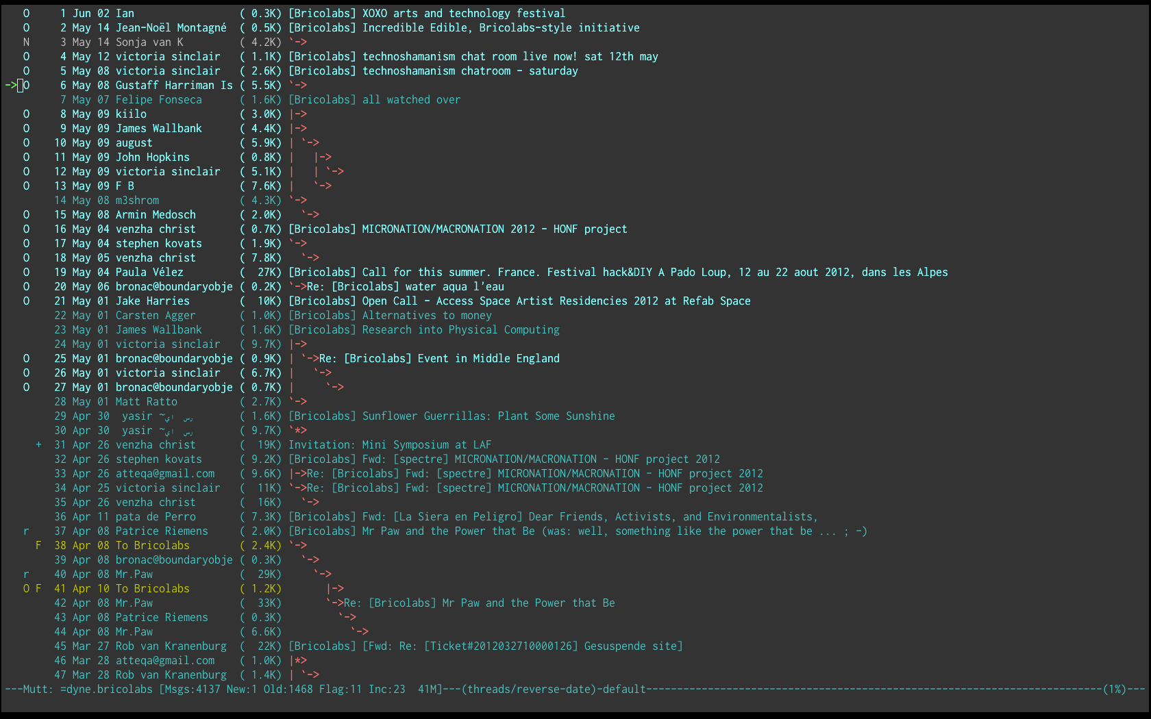 A screenshot of Jaro Mail