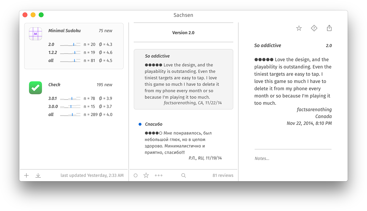 A screenshot showing App Store reviews for a pair of apps in Sachsen.